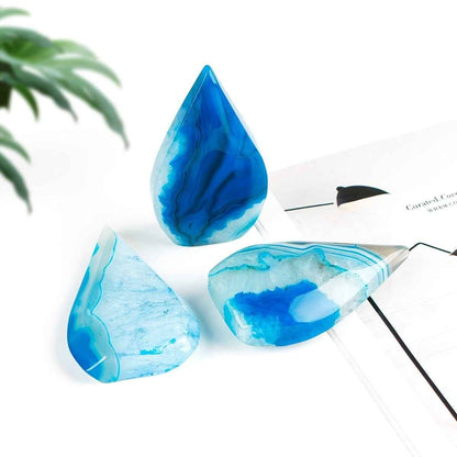50-200g Blue Agate Water Drop Freeform |CrystalHola Wholesale