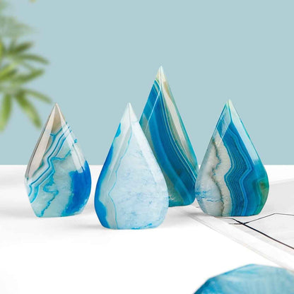 50-200g Blue Agate Water Drop Freeform |CrystalHola Wholesale