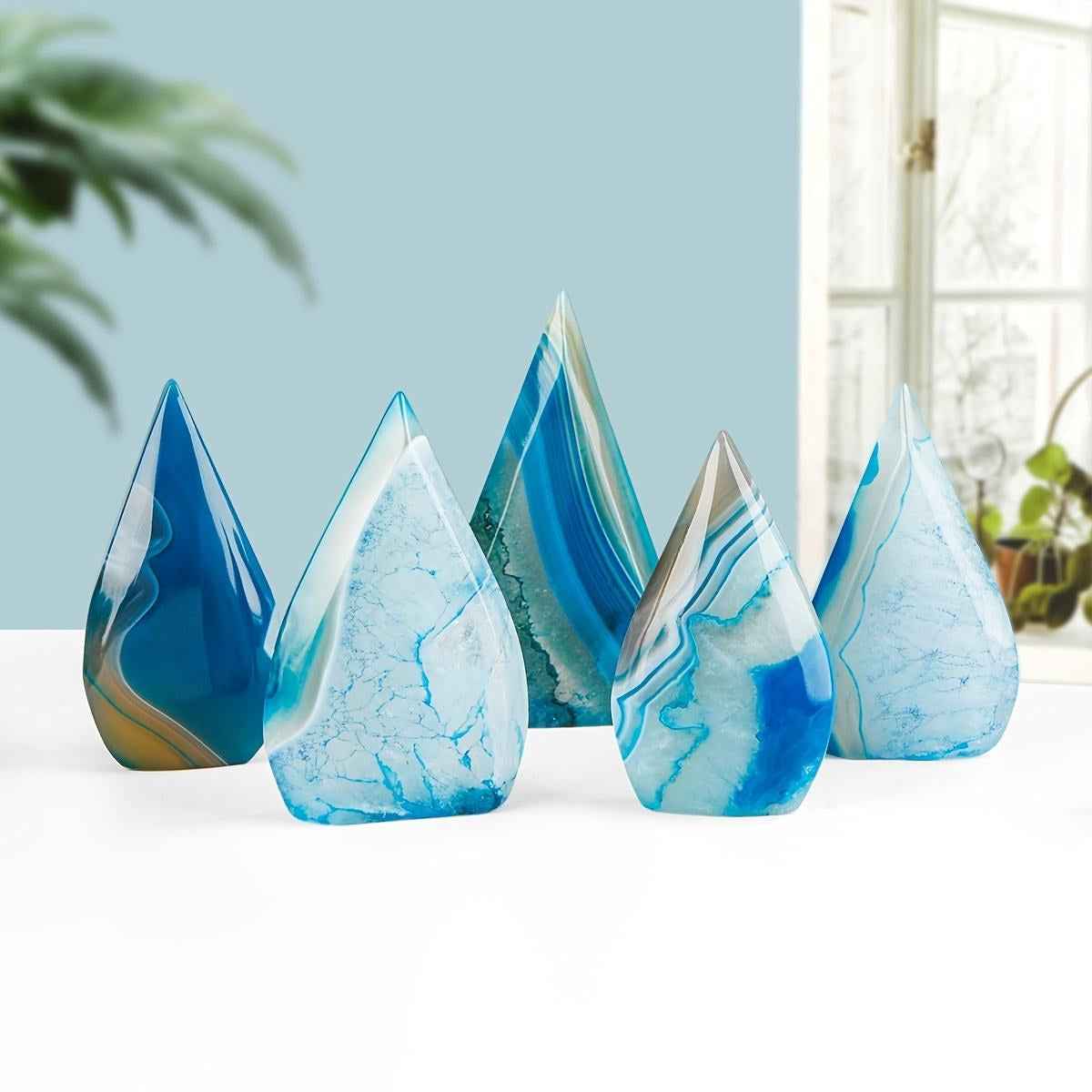 50-200g Blue Agate Water Drop Freeform |CrystalHola Wholesale