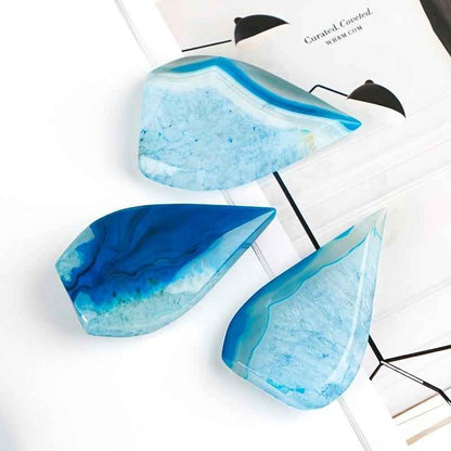50-200g Blue Agate Water Drop Freeform |CrystalHola Wholesale