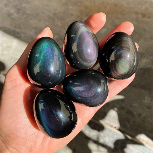 50-200g Rainbow Obsidian Egg|CrystalHola