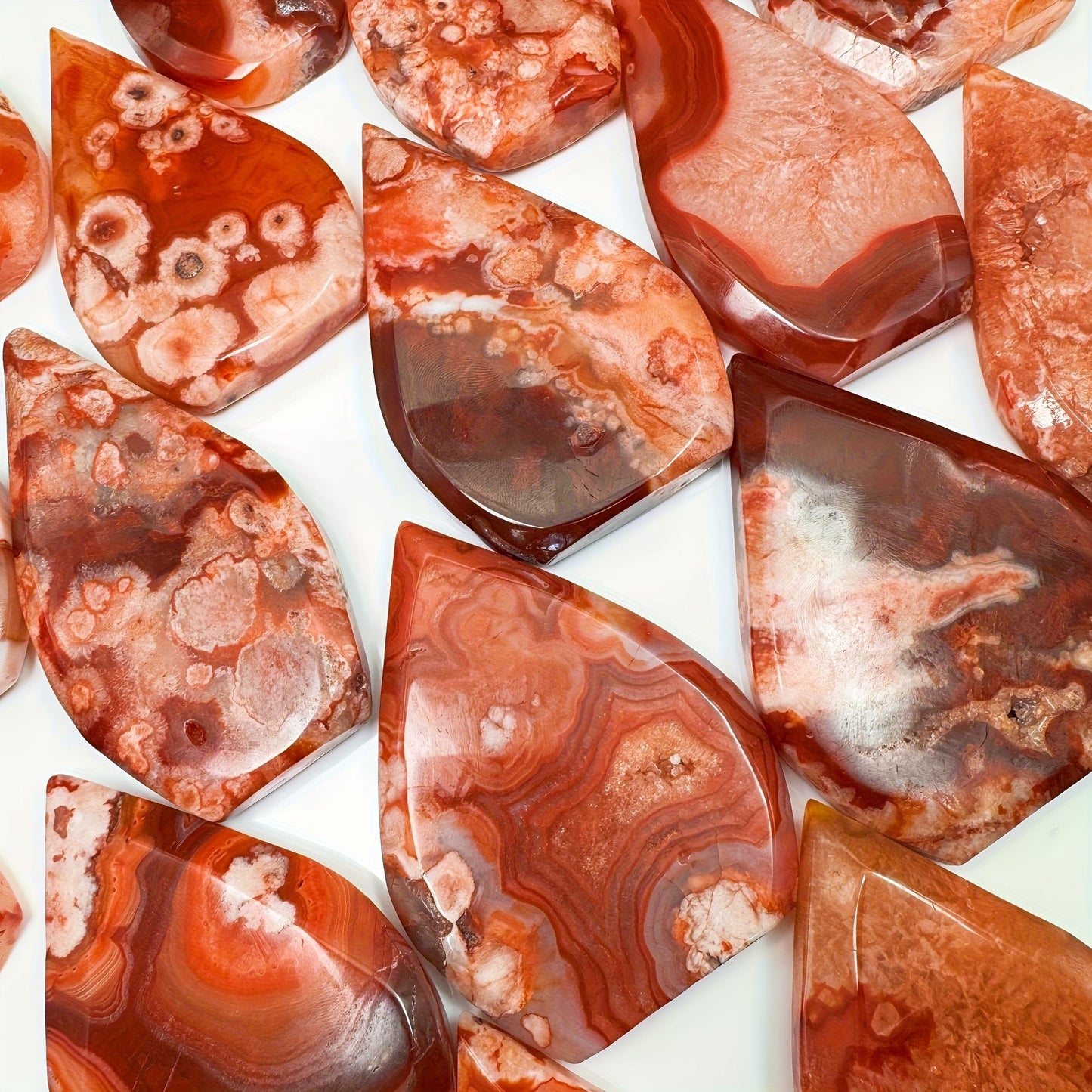 50-200g Red Cherry Blossom Agate Water Drop Freeform |CrystalHola Wholesale