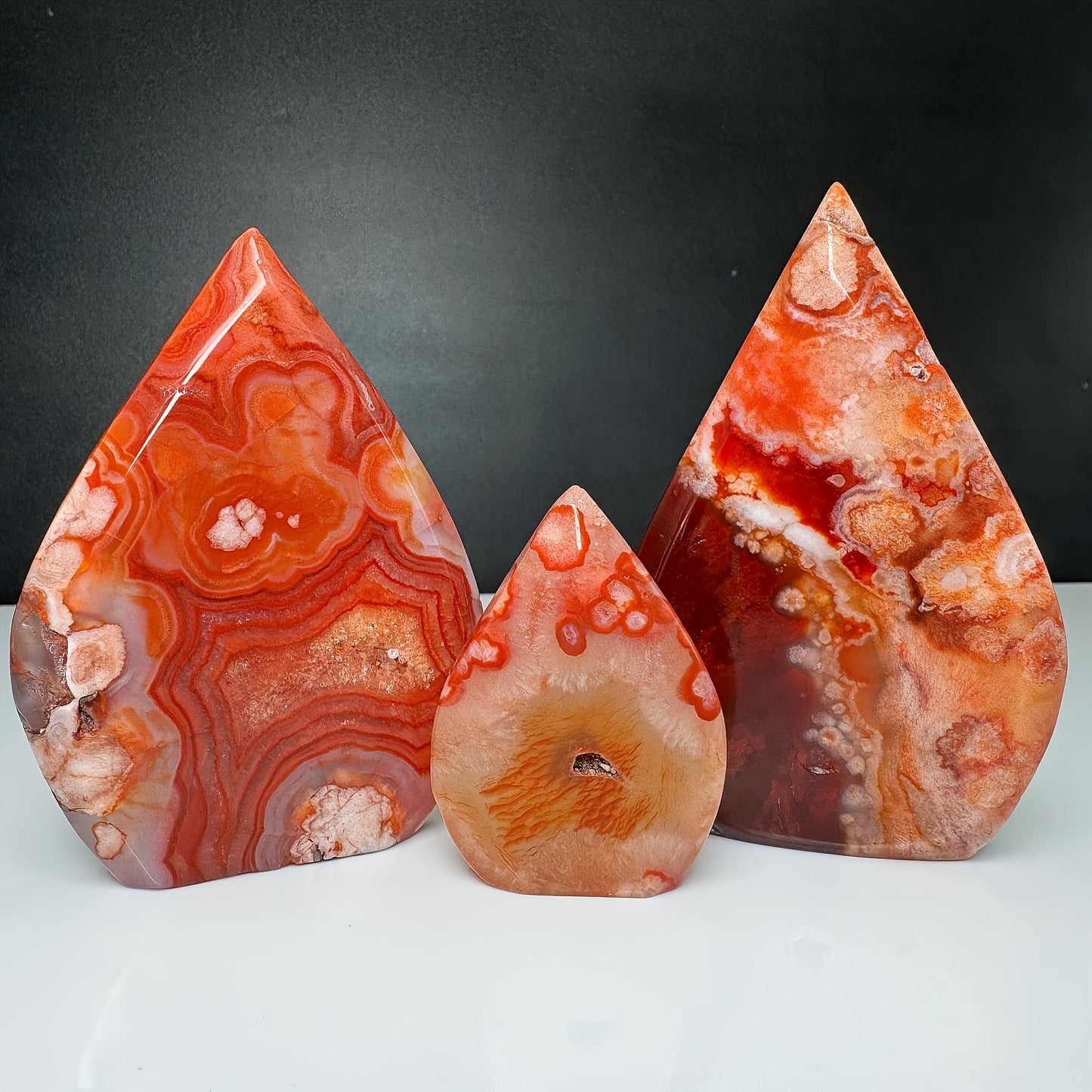 50-200g Red Cherry Blossom Agate Water Drop Freeform |CrystalHola Wholesale
