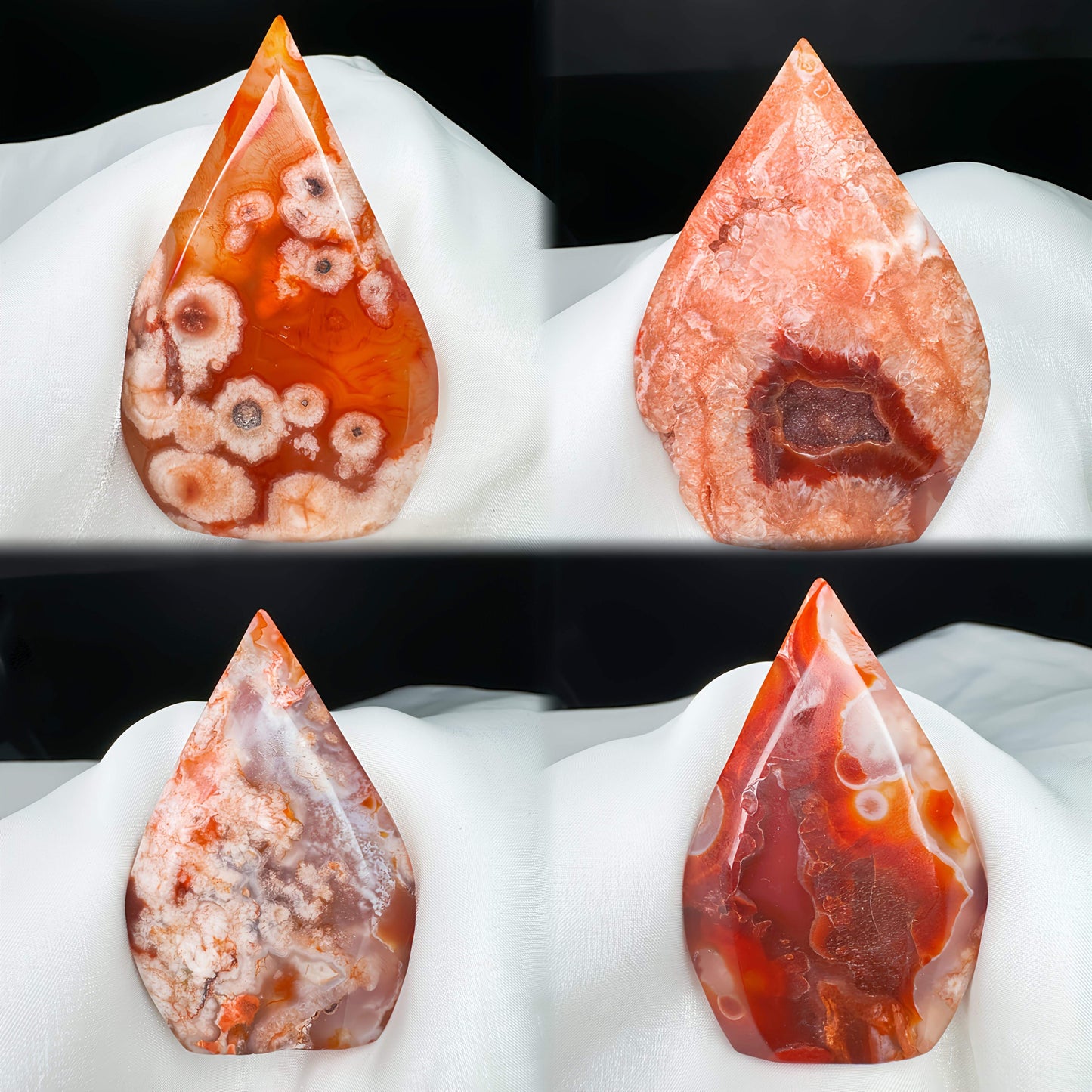 50-200g Red Cherry Blossom Agate Water Drop Freeform |CrystalHola Wholesale