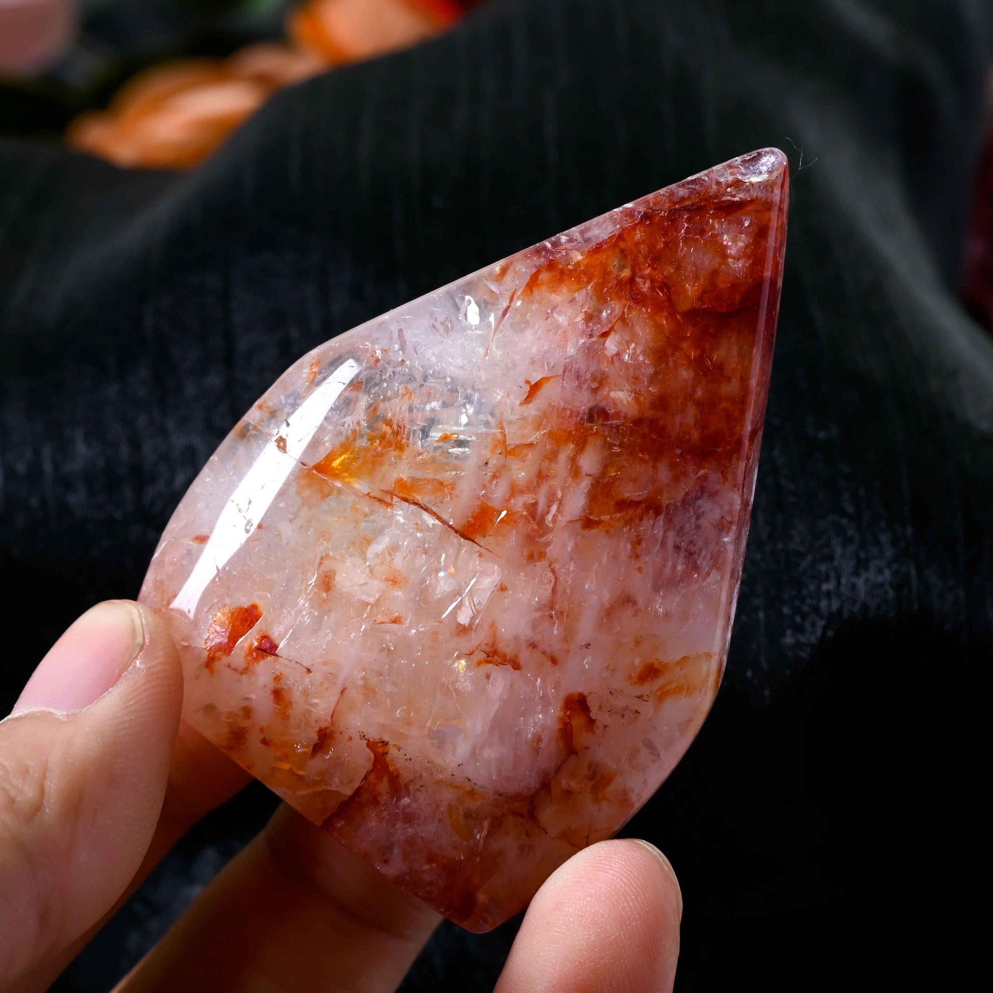 50-200g Red Fire QuartzWater Drop Freeform |CrystalHola Wholesale