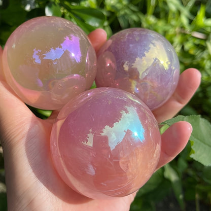Aura Rose Quartz Sphere