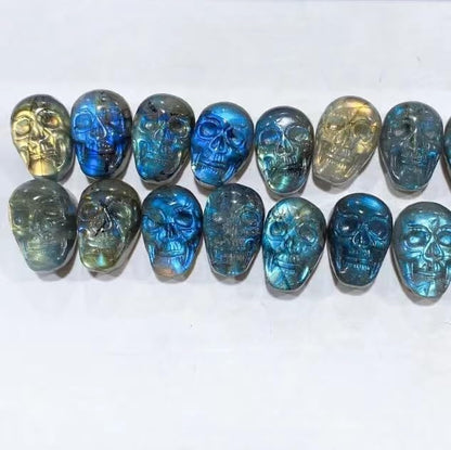 Mini Size Labradorite Skulls Carving