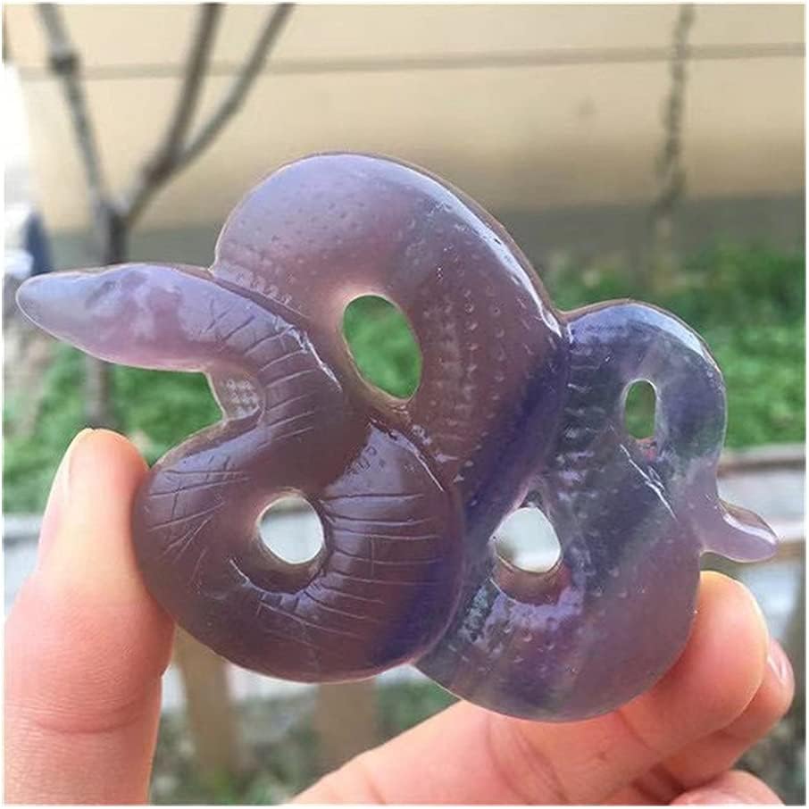 Natural  Fluorite Snake Hand Carving for Gifts