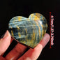 Yellow and Blue Tiger Eye Stone Heart for Gifts