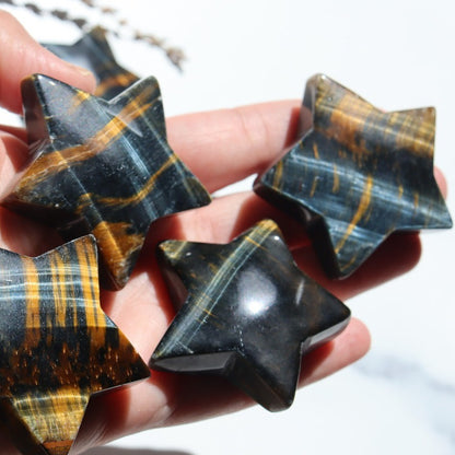 Tiger Eye Stone Five-Pointed Star for Gifts