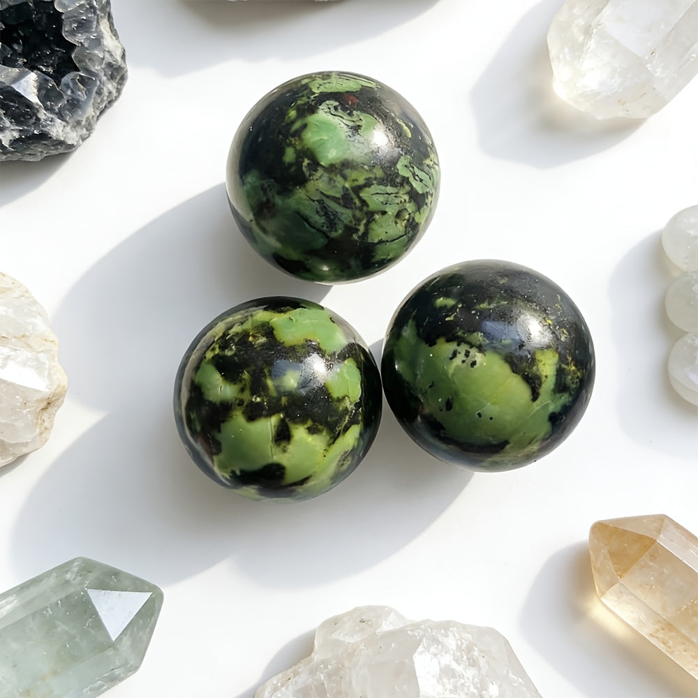 Natural Green Opal Sphere for Home Decor and Meditation