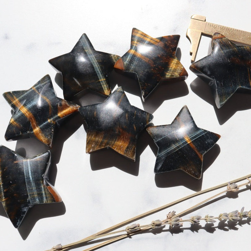 Tiger Eye Stone Five-Pointed Star for Gifts