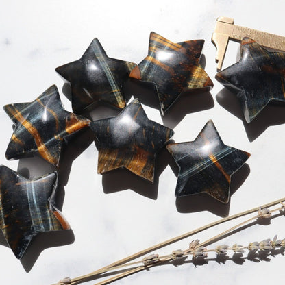 Tiger Eye Stone Five-Pointed Star for Gifts