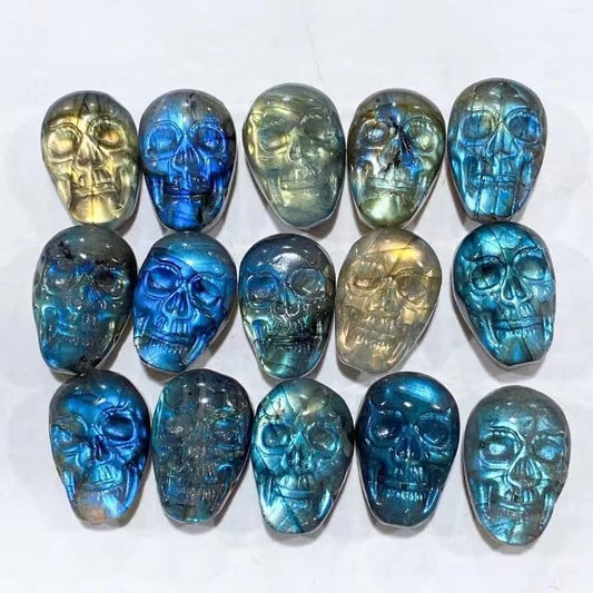 Mini Size Labradorite Skulls Carving