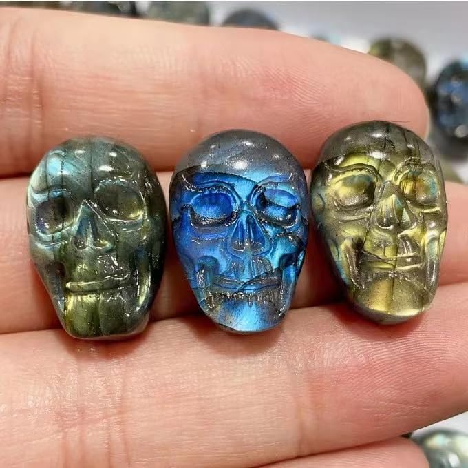 Mini Size Labradorite Skulls Carving