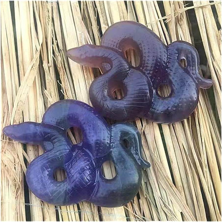 Natural  Fluorite Snake Hand Carving for Gifts