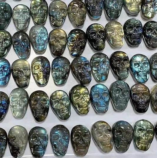 Mini Size Labradorite Skulls Carving