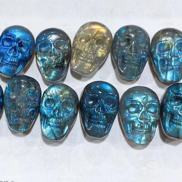 Mini Size Labradorite Skulls Carving