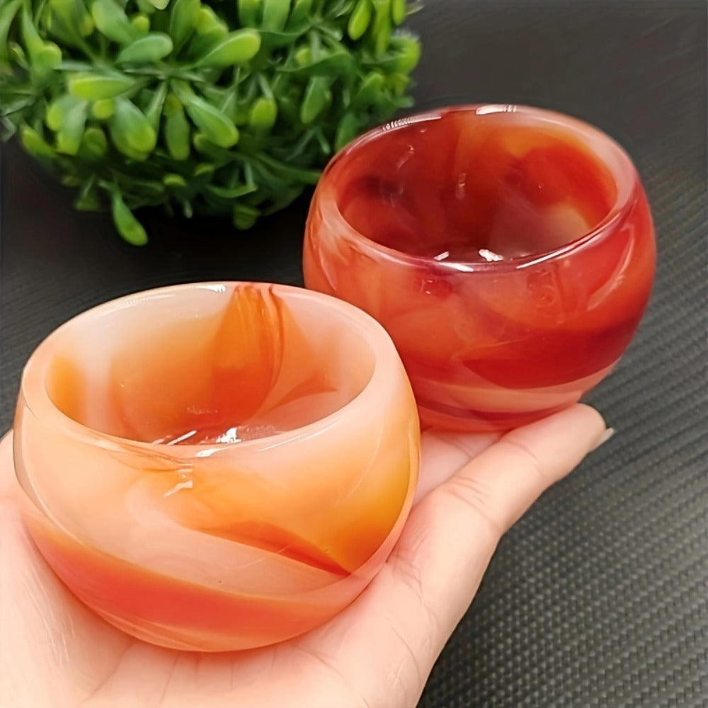 Natural Red Agate Crystal Bowl for Decor