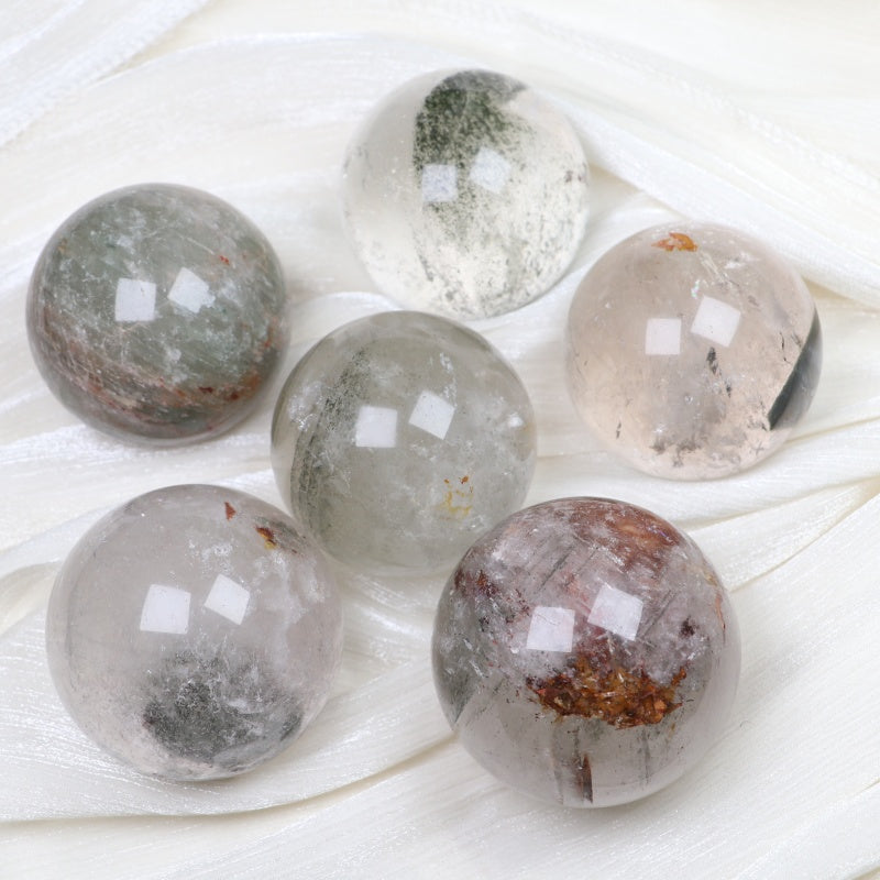 Natural  Rare Green Phantom Sphere Suitable for Home Office
