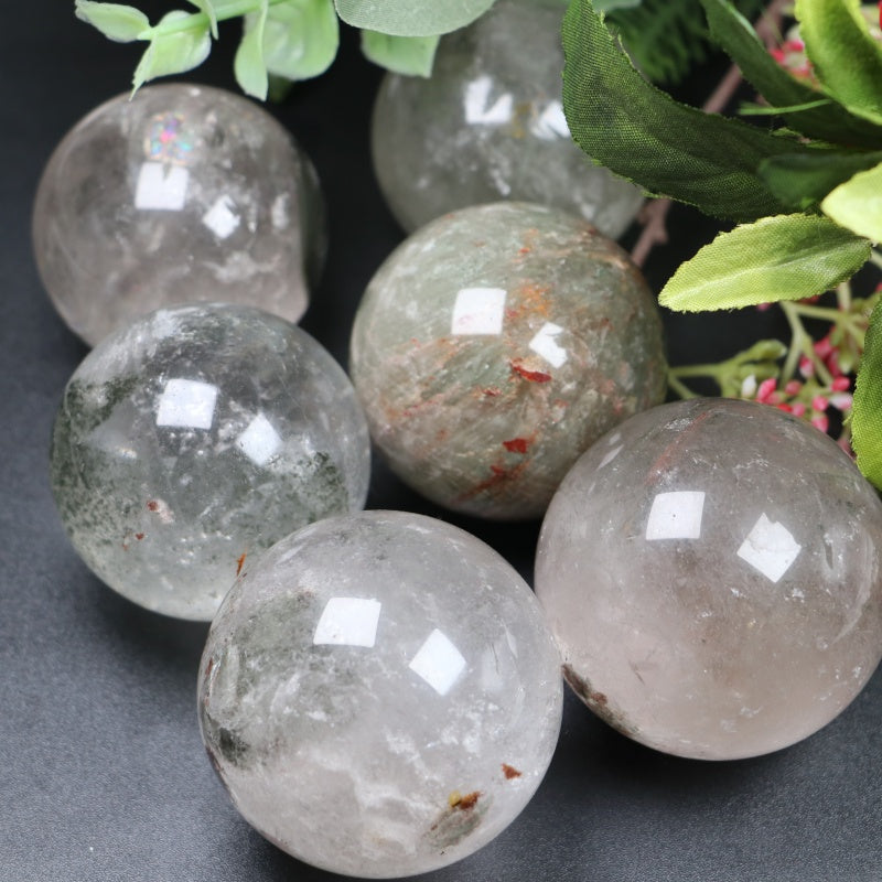 Natural  Rare Green Phantom Sphere Suitable for Home Office
