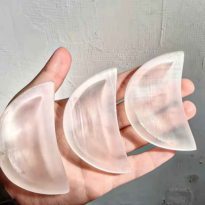 3-13cm Selenite Moon Bowl |CrystalHola