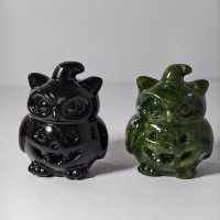 Machine-Carved Skull Owl Figurine - Original Reference Photo
