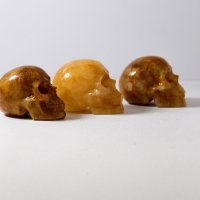 Natural Yellow Hematoid Quartz Skull Carving Photo