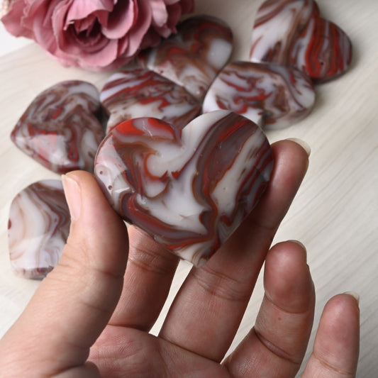 Red with Brown Blood Agate Heart