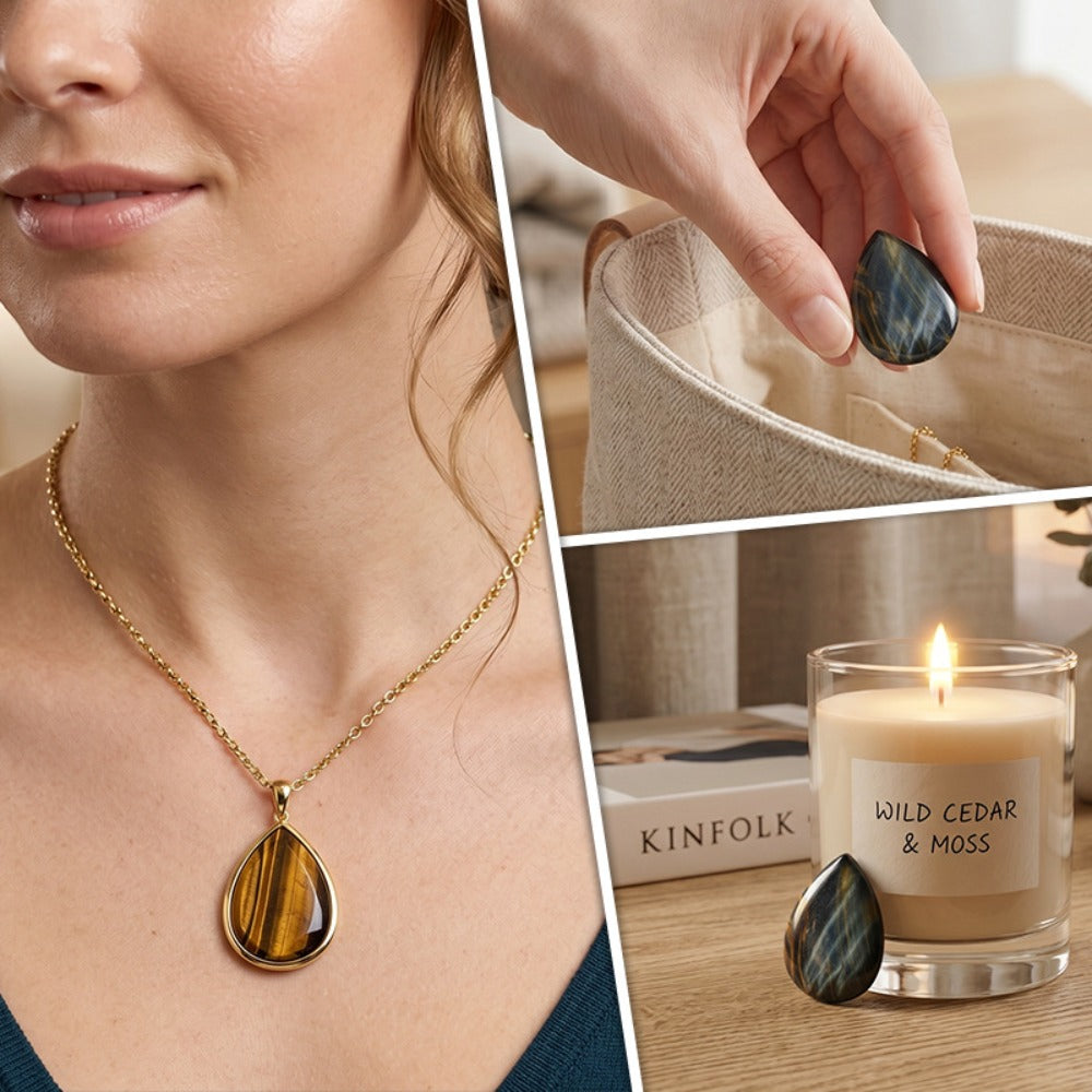 Tiger Eye Stone Water Drop for Jwelery