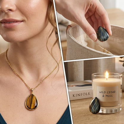 Tiger Eye Stone Water Drop for Jwelery