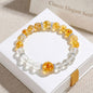 Bracelet en cristal clair et cristal jaune 8 mm | CrystalHola