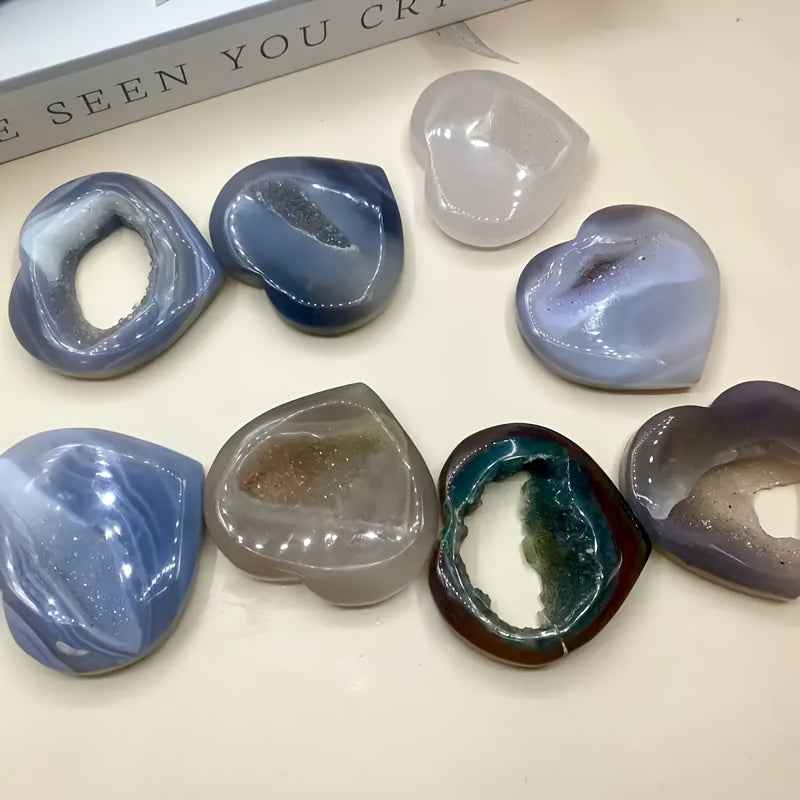 Natural Agate Crystal Heart Geode|Wholesale CrystalHola