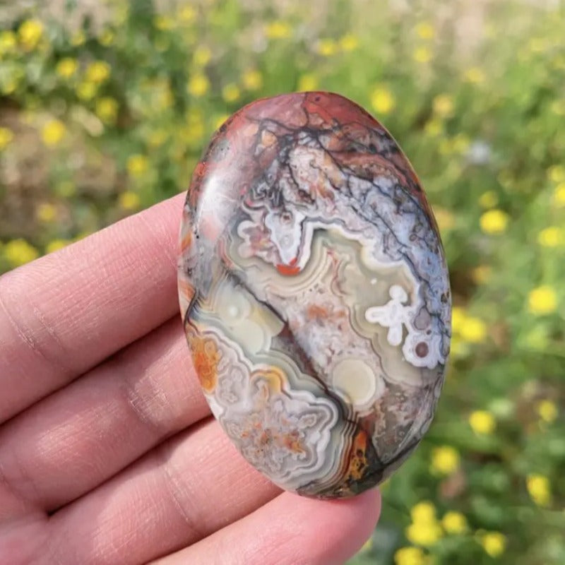 Natural Mexican Red Agate Palm Stone for Gifts