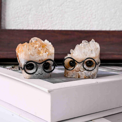 A hedgehog wearing glasses cluster - CrystalHola