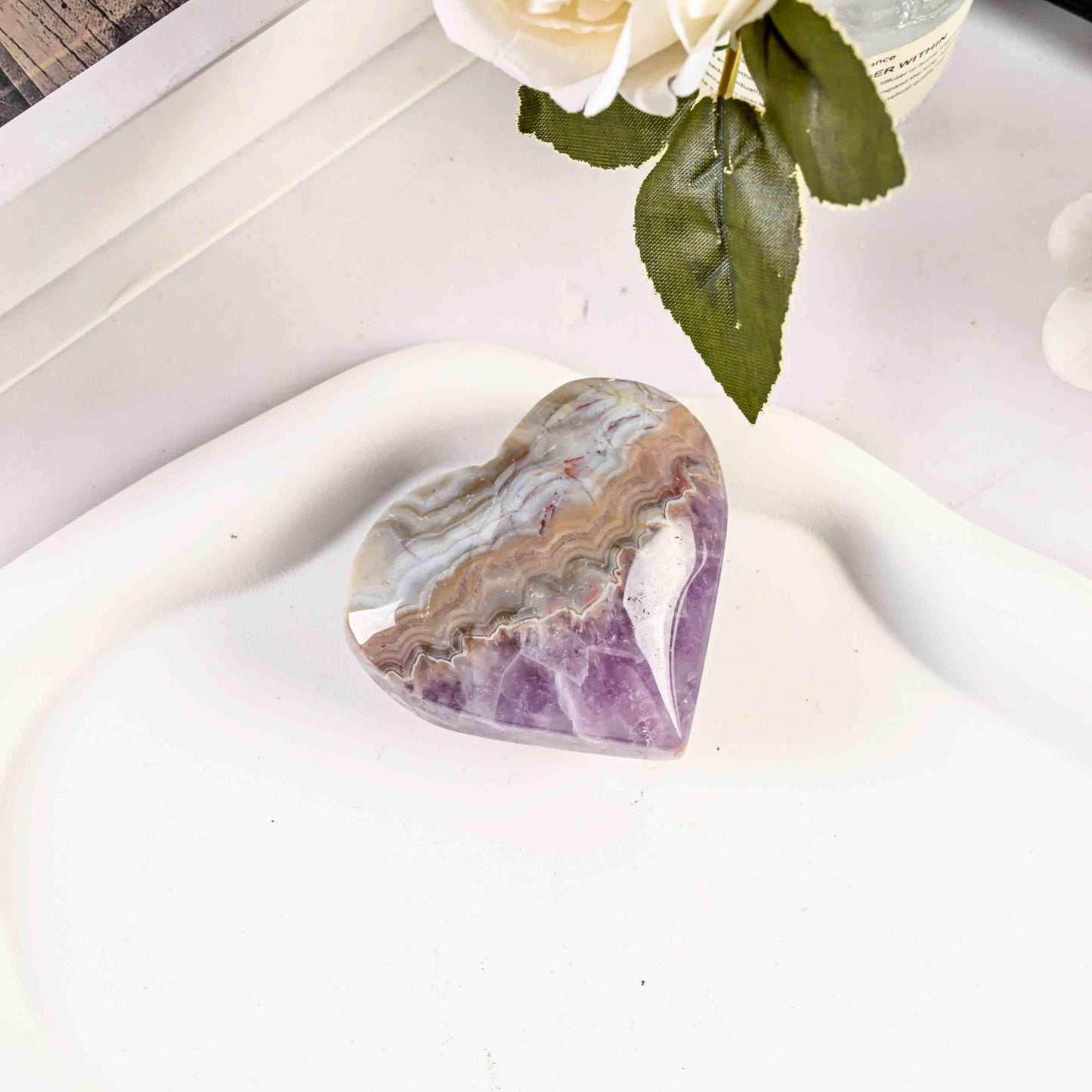 Amethyst Agate-Heart - CrystalHola