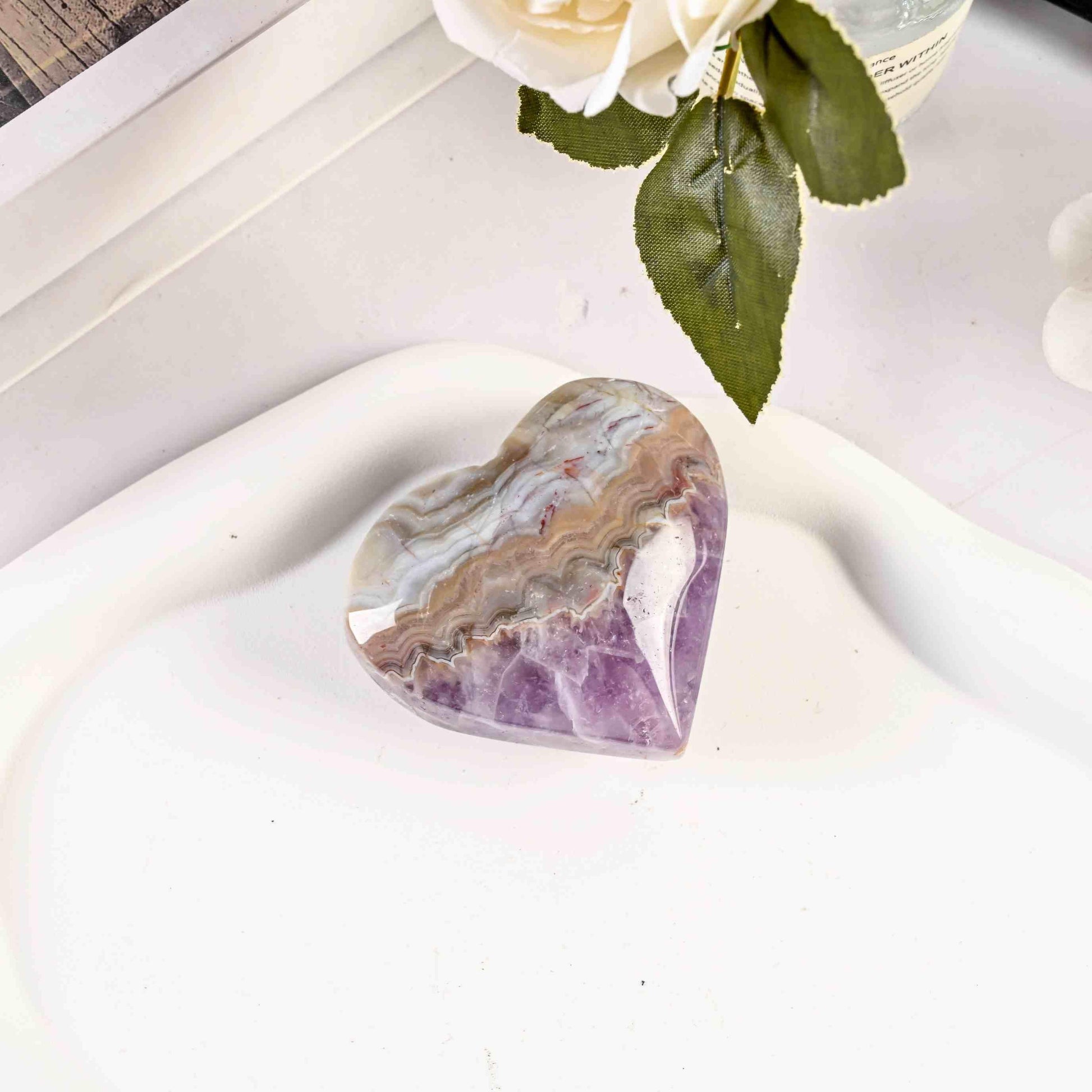Amethyst Agate-Heart - CrystalHola