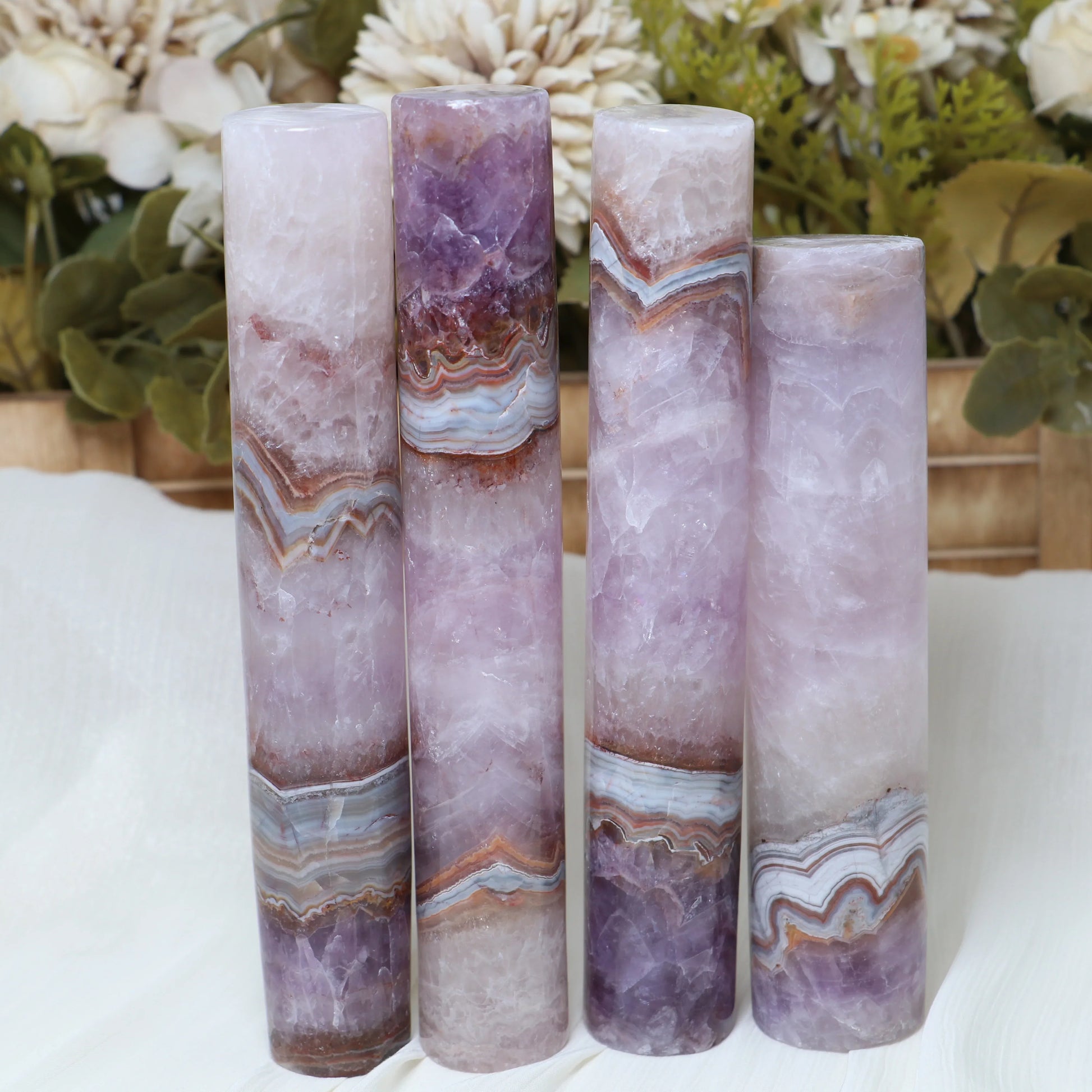 Amethyst Agate Round Wand - CrystalHola