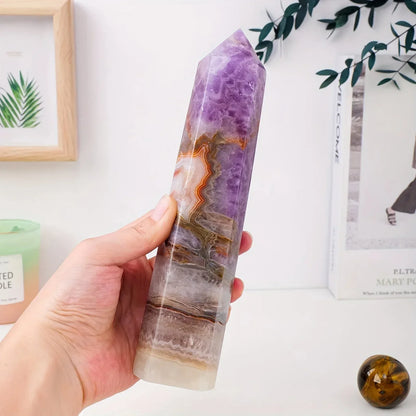 Amethyst Agate Tower - CrystalHola