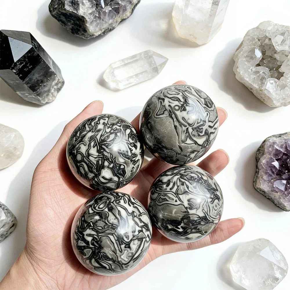 Wholesale Black Crazy Lace Agate Sphere |CrystalHola