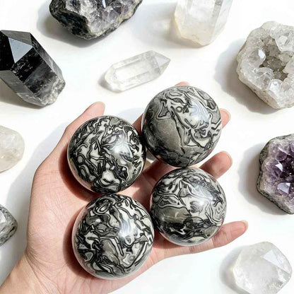 Wholesale Black Crazy Lace Agate Sphere |CrystalHola