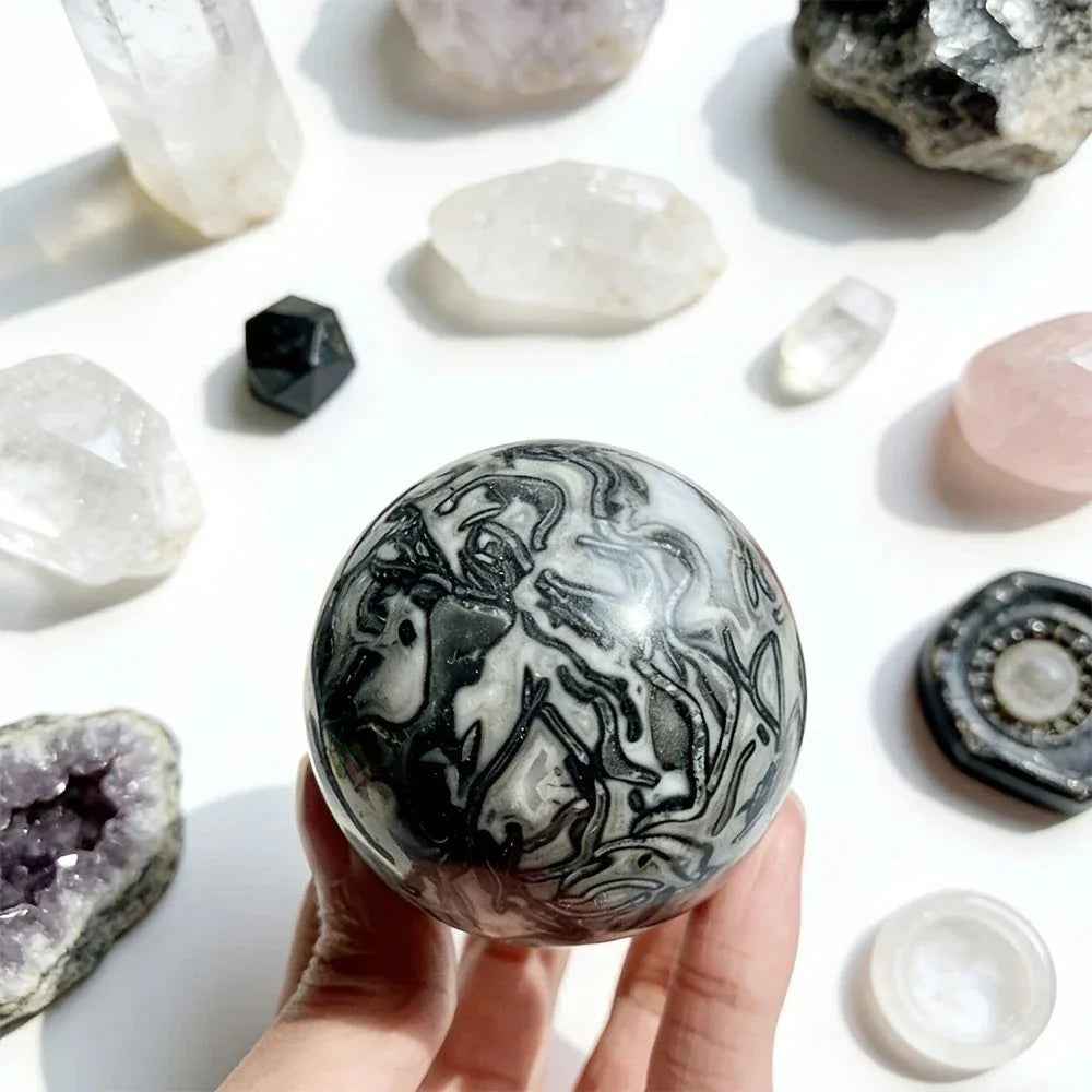 Wholesale Black Crazy Lace Agate Sphere |CrystalHola