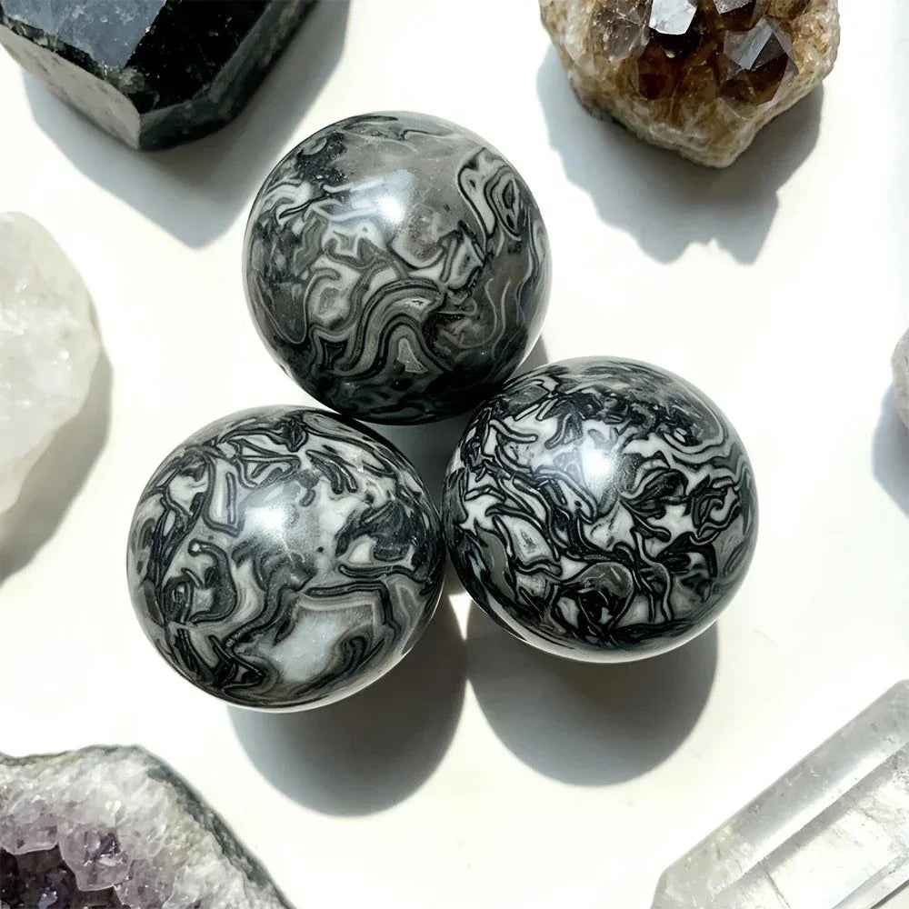 Wholesale Black Crazy Lace Agate Sphere |CrystalHola