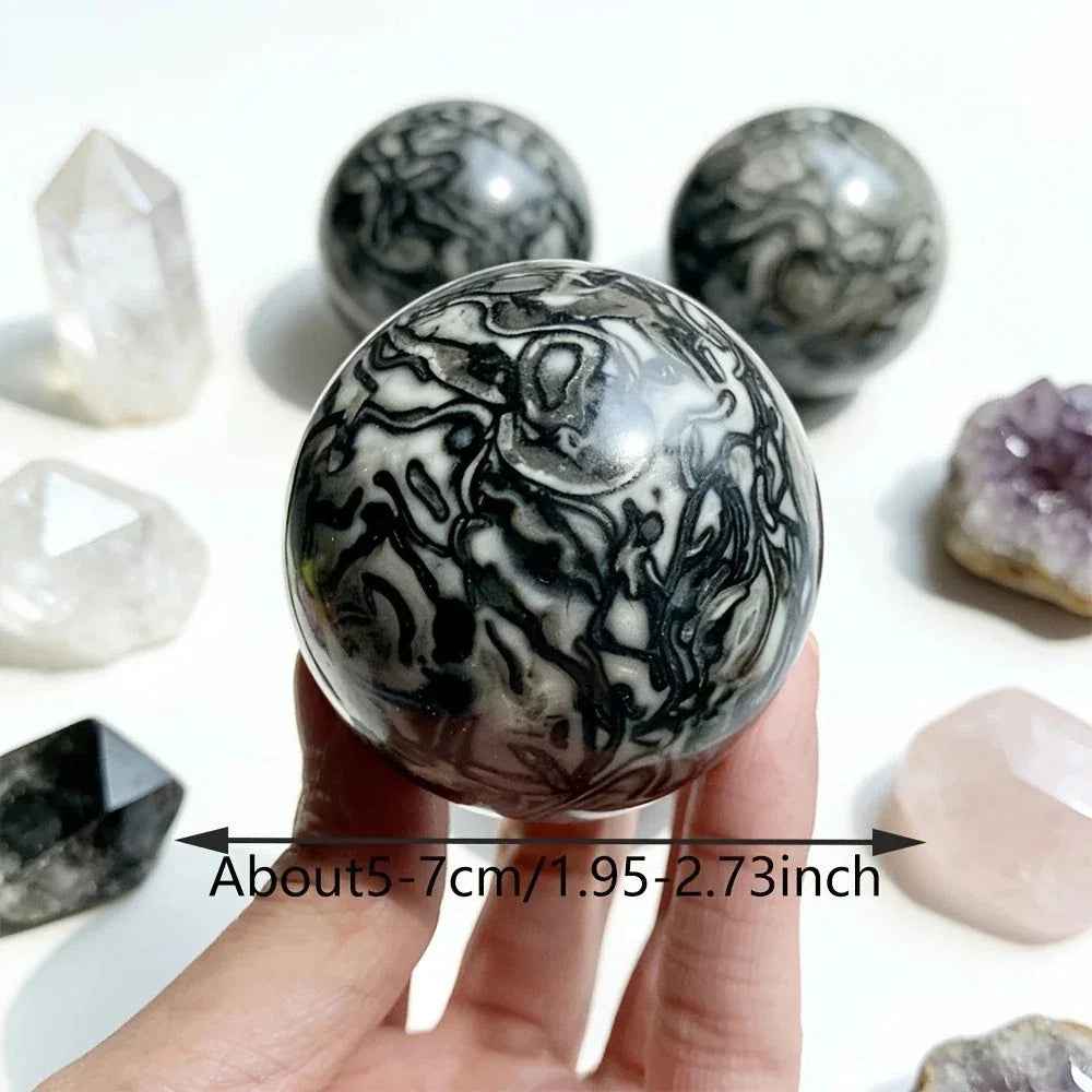 Wholesale Black Crazy Lace Agate Sphere |CrystalHola