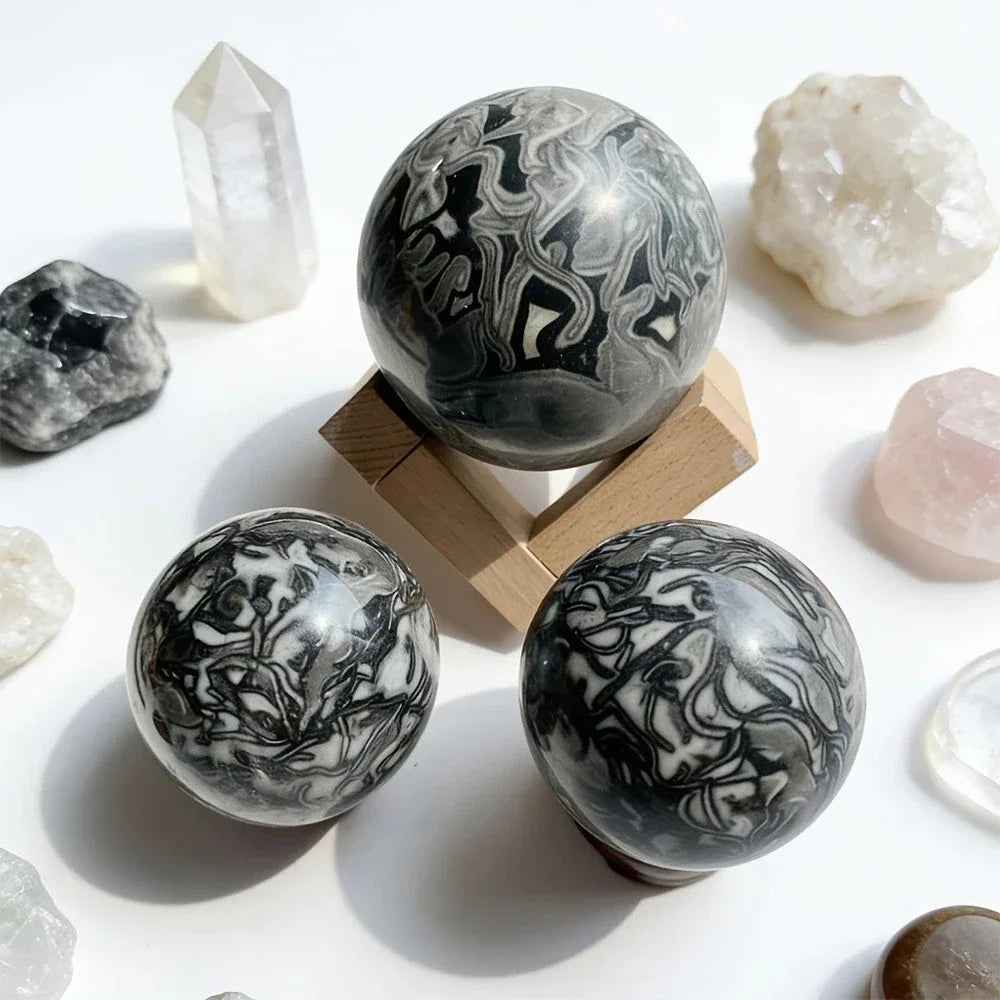 Wholesale Black Crazy Lace Agate Sphere |CrystalHola