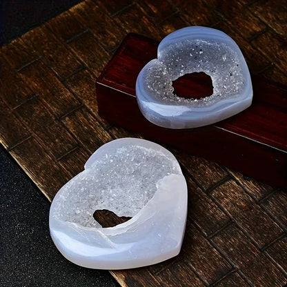 Blue Agate Geode Heart - CrystalHola