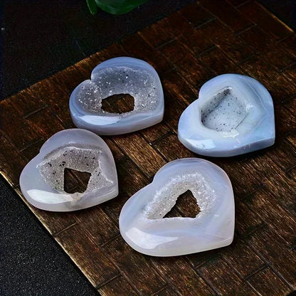 Blue Agate Geode Heart - CrystalHola