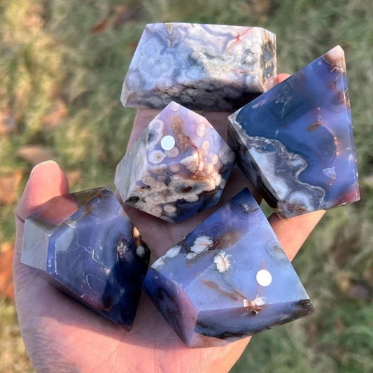 Blue Flower Agate Freeform - CrystalHola