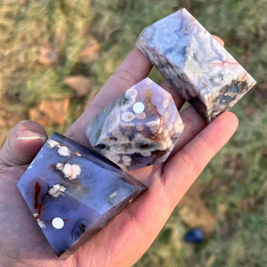 Blue Flower Agate Freeform - CrystalHola