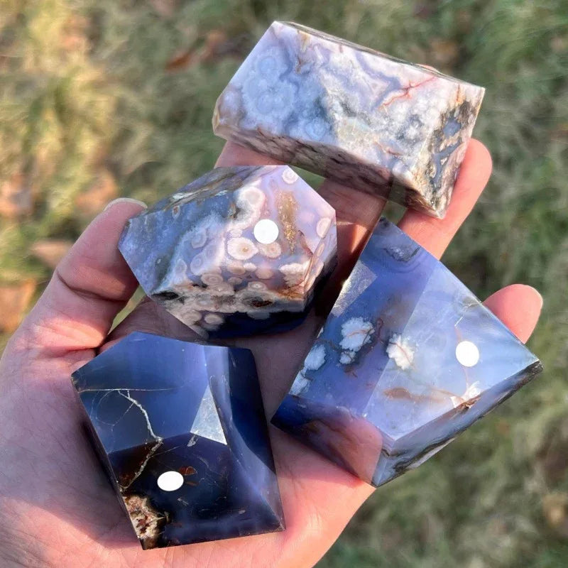 Blue Flower Agate Freeform - CrystalHola